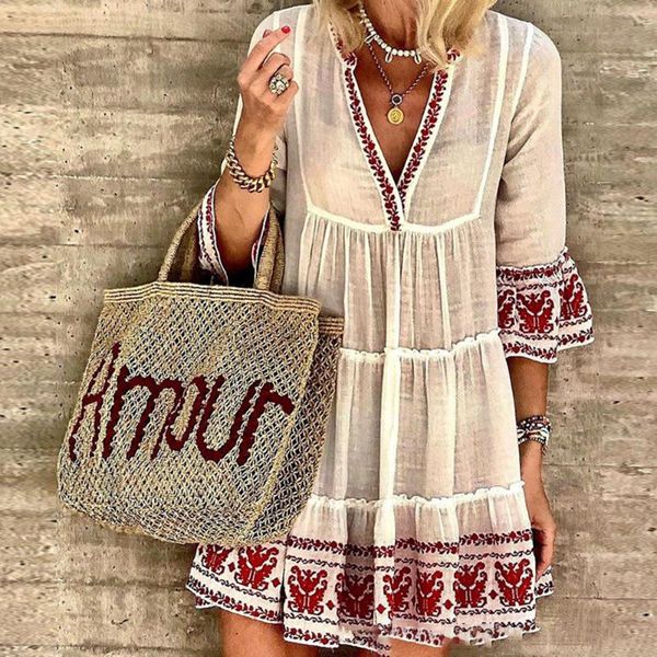 bohemian fashion printing 2021 summer women's dress vacation loose casual temperament v-neck embroidered flared sleeves dresses, Black;gray
bohemian fashion printing 2021 summer women's dress vacation loose casual temperament v-neck embroidered flared sleeves dresses, Black;gray