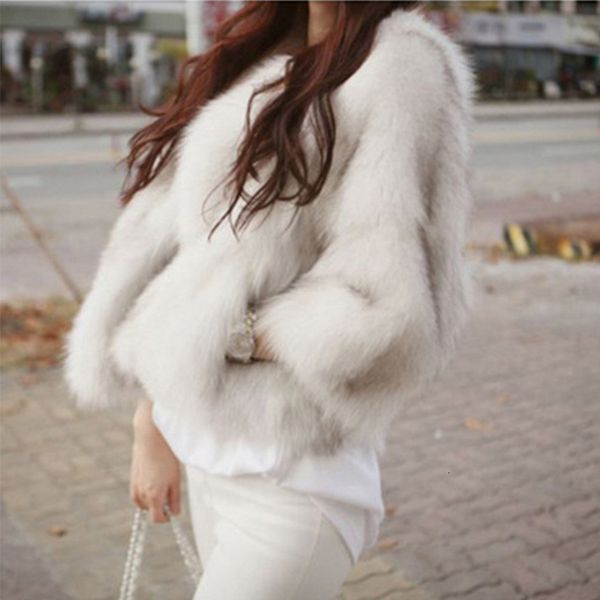 women's wool & blends winter imitate fox furry coat women korean short 3/4 sleeve fur jacket female fashion splicing outerwear lad, Black
women's wool & blends winter imitate fox furry coat women korean short 3/4 sleeve fur jacket female fashion splicing outerwear lad, Black