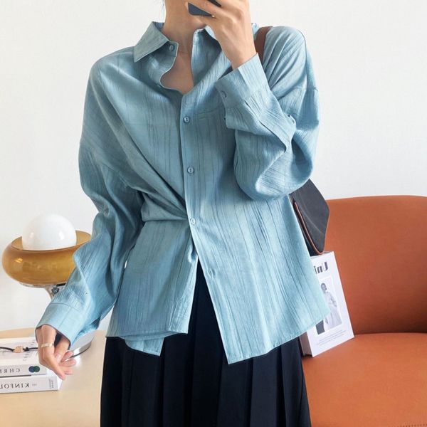women's blouses & shirts spring summer irregular long sleeve woman turn down clooar elegant single breasted casual women blus, White
women's blouses & shirts spring summer irregular long sleeve woman turn down clooar elegant single breasted casual women blus, White
