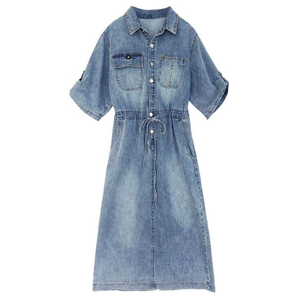 casual dresses retro denim dress women spring summer clothes 2021 waist mid-length style f586, Black;gray
casual dresses retro denim dress women spring summer clothes 2021 waist mid-length style f586, Black;gray