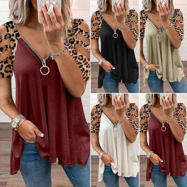 women's t-shirt 2021 summer fashion studded cold shoulder cutout sleeve zip front casual short, White
women's t-shirt 2021 summer fashion studded cold shoulder cutout sleeve zip front casual short, White