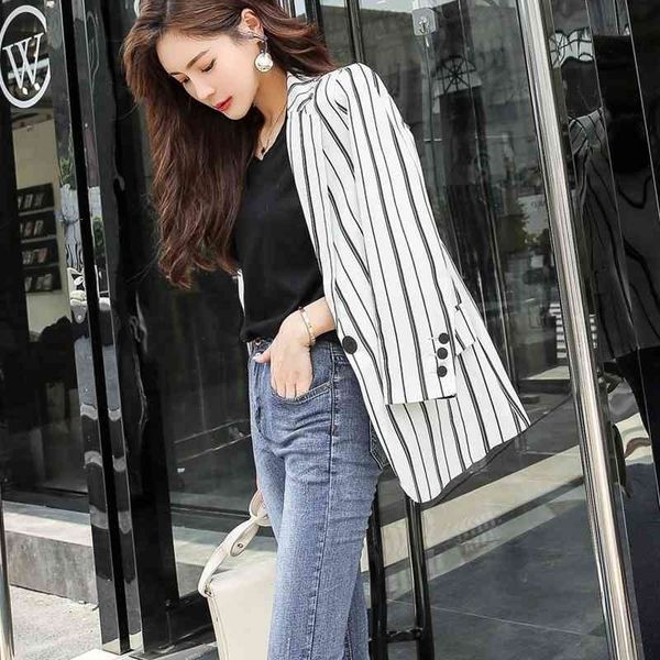 women striped blazers autumn ladies long sleeve work wear slim jacket single button female office blazer suit outerwear 210416, White;black
women striped blazers autumn ladies long sleeve work wear slim jacket single button female office blazer suit outerwear 210416, White;black