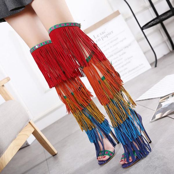 boots rainbow fringe women on their knee open toe fixed sides ladies booster back zipper high heeled yid8, Black
boots rainbow fringe women on their knee open toe fixed sides ladies booster back zipper high heeled yid8, Black