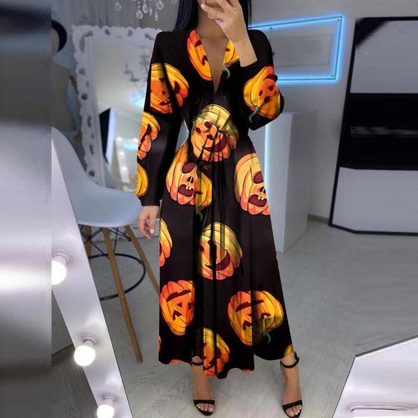 casual dresses 2021 halloween print oversized long women's fashion v-neck long-sleeved dress pumpkin printed party #4, Black;gray
casual dresses 2021 halloween print oversized long women's fashion v-neck long-sleeved dress pumpkin printed party #4, Black;gray