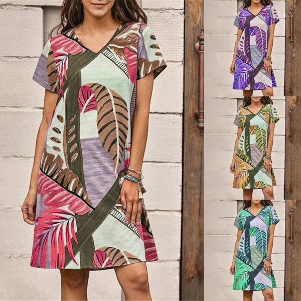 casual dresses fashion hawaiian short sleeve dress women printed leaf print for beach, Black;gray
casual dresses fashion hawaiian short sleeve dress women printed leaf print for beach, Black;gray