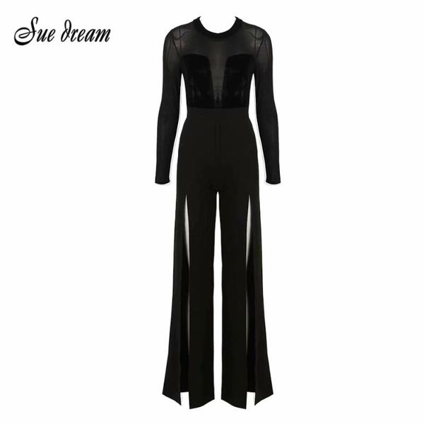 women's jumpsuits & rompers 2021 spring mesh velvet split jumpsuit female fashion o-neck long sleeve bodycon celebrity party, Black;white
women's jumpsuits & rompers 2021 spring mesh velvet split jumpsuit female fashion o-neck long sleeve bodycon celebrity party, Black;white