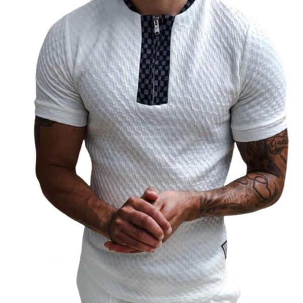 men's t-shirts men t-shirt casual jacquard knitted summer male t shirt zipper round neck short sleeve slims fit party tshirt tee, White;black
men's t-shirts men t-shirt casual jacquard knitted summer male t shirt zipper round neck short sleeve slims fit party tshirt tee, White;black