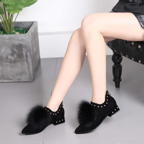 boots winter fashion pointy toe heels womens fur black suede booties thick heel ankle femme short plush women party shoe
boots winter fashion pointy toe heels womens fur black suede booties thick heel ankle femme short plush women party shoe