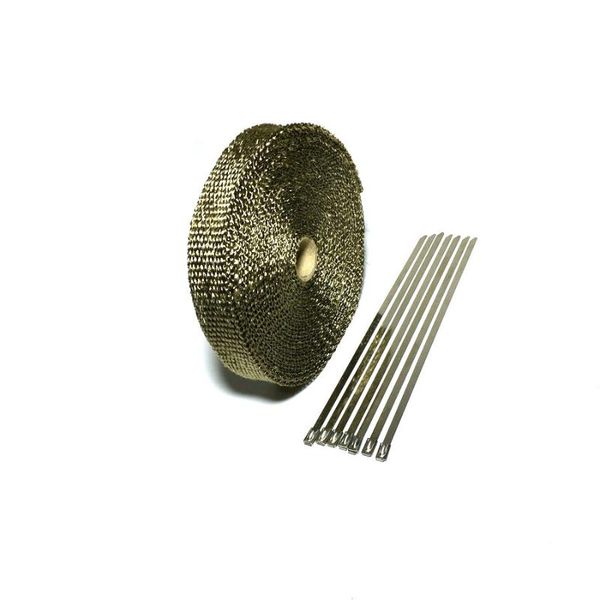 motorcycle exhaust system 15m/50ft x 1inch titanium thermal header pipe heat wrap lava fiber tape with 6 pcs stainless steel ties kit
motorcycle exhaust system 15m/50ft x 1inch titanium thermal header pipe heat wrap lava fiber tape with 6 pcs stainless steel ties kit