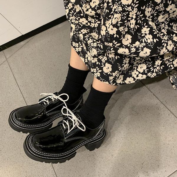 women pumps natural leather 22-26cm length plus size loafers cow patent sewing thread shoes platform heels dress, Black
women pumps natural leather 22-26cm length plus size loafers cow patent sewing thread shoes platform heels dress, Black