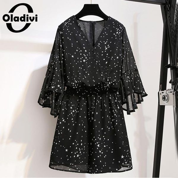 oladivi plus size women casual loose jumpsuits summer beach wide leg overalls fashion korean playsuits print chiffon rompers 5xl women', Black;white
oladivi plus size women casual loose jumpsuits summer beach wide leg overalls fashion korean playsuits print chiffon rompers 5xl women', Black;white