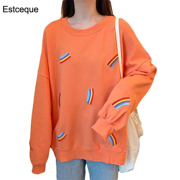 women's hoodies & sweatshirts woman korean loose rainbow print oversized kawaii o-neck pullovers orange female, Black
women's hoodies & sweatshirts woman korean loose rainbow print oversized kawaii o-neck pullovers orange female, Black