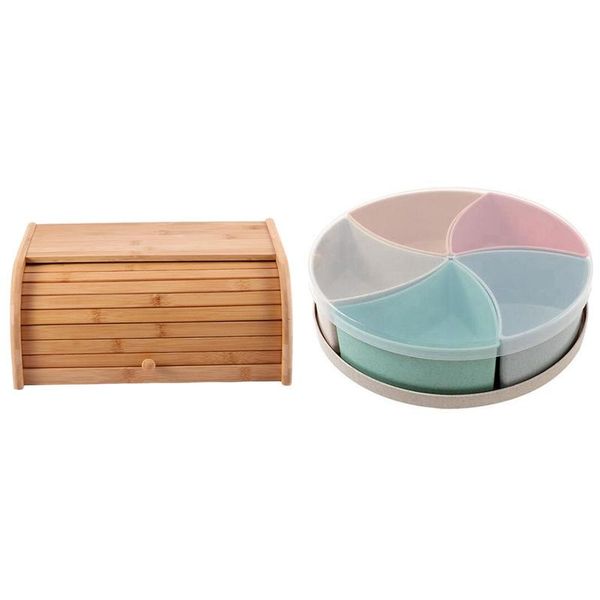 dishes & plates 1 pcs bread holder storage container set wheat straw divided 5 compartment candy snack organizer with lid
dishes & plates 1 pcs bread holder storage container set wheat straw divided 5 compartment candy snack organizer with lid