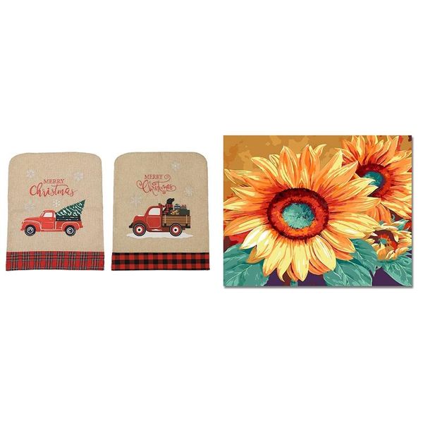 1set paint by numbers diy acrylic painting kit 3 sunflowers (without frame) & 2pcs christmas chair covers
1set paint by numbers diy acrylic painting kit 3 sunflowers (without frame) & 2pcs christmas chair covers