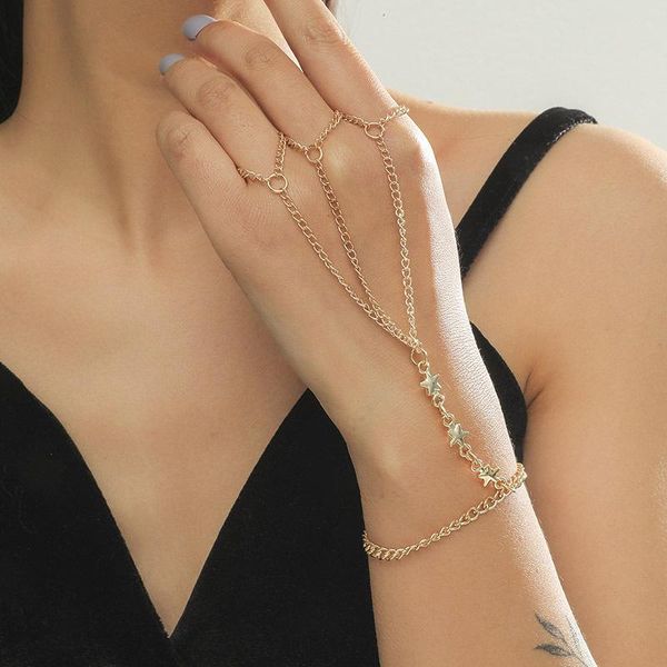 link, chain simple gold color slave bracelet connected finger palm handlets jewelry layers bracelets for women, Black
link, chain simple gold color slave bracelet connected finger palm handlets jewelry layers bracelets for women, Black