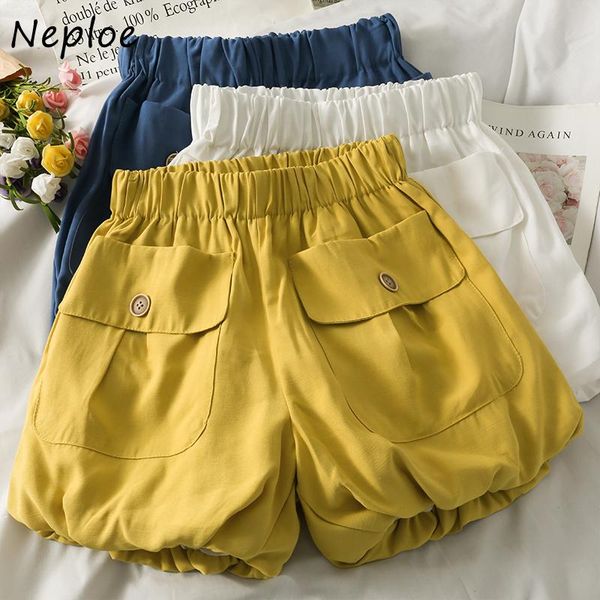 women's shorts neploe elastic high waist casual women pockets versatile loose bloomers bottom female summer solid wide leg short pants, White;black
women's shorts neploe elastic high waist casual women pockets versatile loose bloomers bottom female summer solid wide leg short pants, White;black