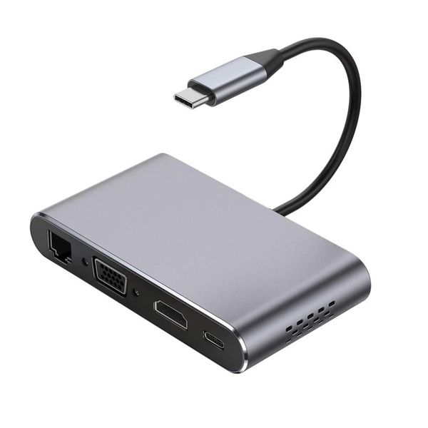 type-c 8-in-1 docking station pd vga rj45 hub card reader, full function, suitable for all usb c devices, pc/tablet stations
type-c 8-in-1 docking station pd vga rj45 hub card reader, full function, suitable for all usb c devices, pc/tablet stations