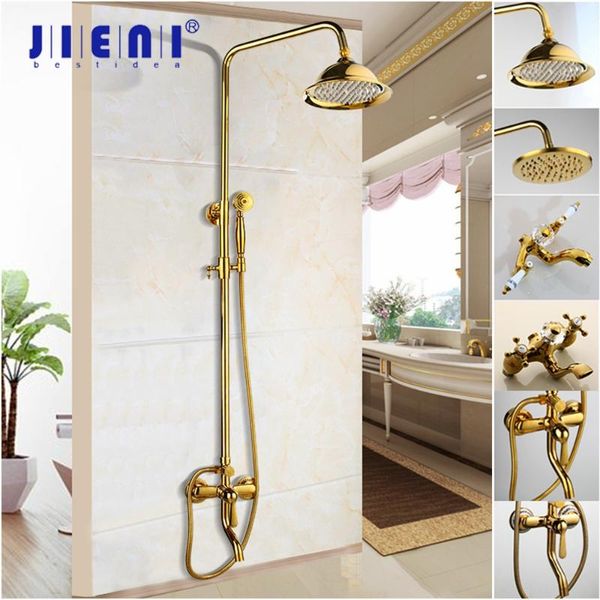 golden polished shower faucet head aerator nozzle high pressure solid brass crystal valve ceramic handle set bathroom sets
golden polished shower faucet head aerator nozzle high pressure solid brass crystal valve ceramic handle set bathroom sets