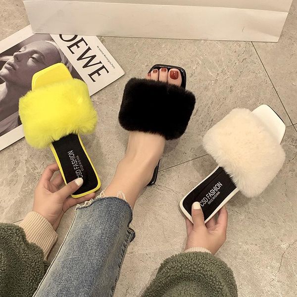 slippers women's autumn 2021 flat bottomed one line hairy square head sandals large size shoes, Black
slippers women's autumn 2021 flat bottomed one line hairy square head sandals large size shoes, Black