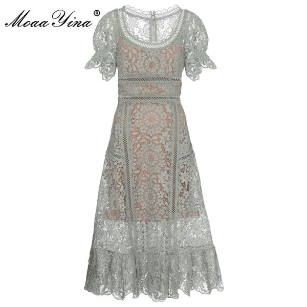 fashion designer summer elegant white dresses women puff sleeve hollow out high waist vintage party midi dress vestidos 210524, Black;gray
fashion designer summer elegant white dresses women puff sleeve hollow out high waist vintage party midi dress vestidos 210524, Black;gray