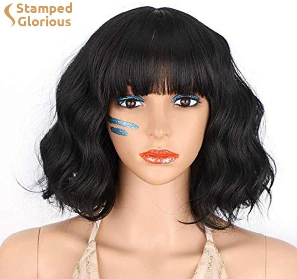 stamped glorious short wavy synthetic wig with bangs black for women natural brown mixed hair bob heat resistant fiber wigs
stamped glorious short wavy synthetic wig with bangs black for women natural brown mixed hair bob heat resistant fiber wigs