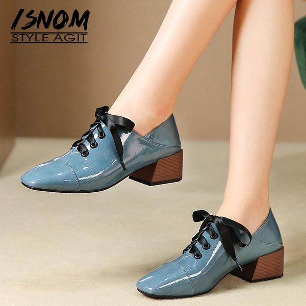 dress shoes isnom cross tied pumps women patent leather wood heels thick mules female square toe ladies autumn 2021, Black
dress shoes isnom cross tied pumps women patent leather wood heels thick mules female square toe ladies autumn 2021, Black