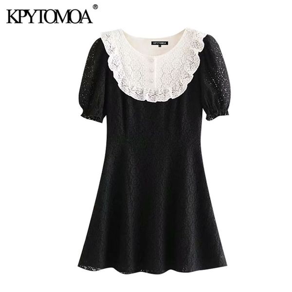 women chic fashion pearl buttons lace mini dress short sleeve with lining female dresses vestidos mujer 210420, Black;gray
women chic fashion pearl buttons lace mini dress short sleeve with lining female dresses vestidos mujer 210420, Black;gray
