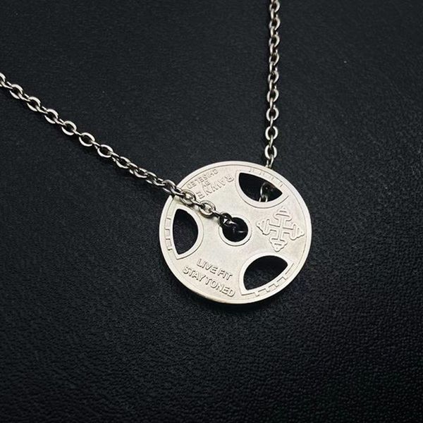 pendant necklaces barbell mens stainless steel sports fitness necklace gifts for woman accessories chain on the neck wholesale, Silver
pendant necklaces barbell mens stainless steel sports fitness necklace gifts for woman accessories chain on the neck wholesale, Silver