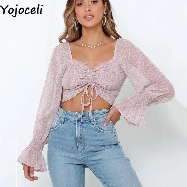 women's blouses & shirts yojoceli print ruffle short blouse women autumn elegant casual female blusas chiffon cool chic crop, White
women's blouses & shirts yojoceli print ruffle short blouse women autumn elegant casual female blusas chiffon cool chic crop, White