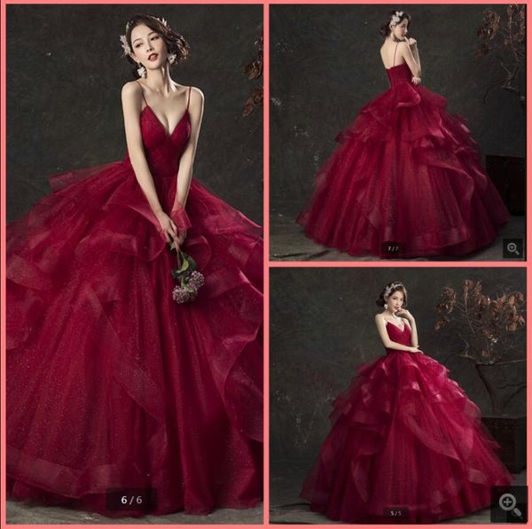 robe de soiree 2021 burgundy tulle ball gown prom dresses spaghetti straps deep v neckline pleated modest party gowns sweet 16 princess cors, Black
robe de soiree 2021 burgundy tulle ball gown prom dresses spaghetti straps deep v neckline pleated modest party gowns sweet 16 princess cors, Black