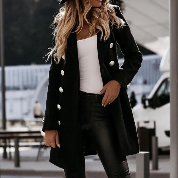 women's wool & blends 2021 autumn winter women button tie tweed jacket coat fashion trench warm soft long double-breasted neko outerwea, Black
women's wool & blends 2021 autumn winter women button tie tweed jacket coat fashion trench warm soft long double-breasted neko outerwea, Black