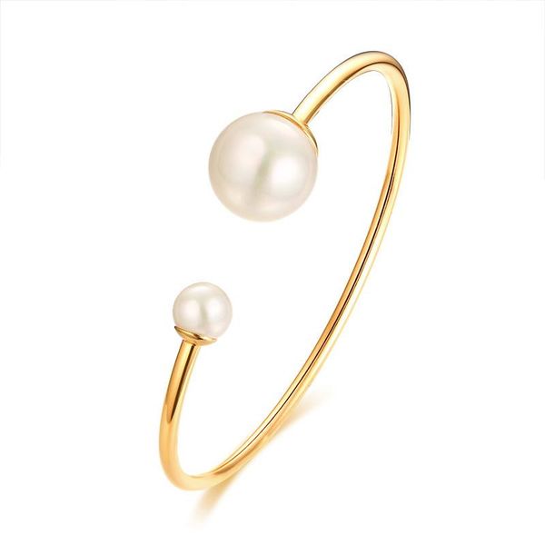 cuff golden double fake pearl delicate bracelet for women stainless steel stacking bangle stylish elegantly simple woman jewelry, White
cuff golden double fake pearl delicate bracelet for women stainless steel stacking bangle stylish elegantly simple woman jewelry, White