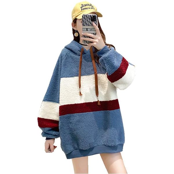 autumn winter thicken warm women hoodie fleece contrast color full-sleeve casual plus size loose pullover sweatshirts women's hoodies, Black
autumn winter thicken warm women hoodie fleece contrast color full-sleeve casual plus size loose pullover sweatshirts women's hoodies, Black