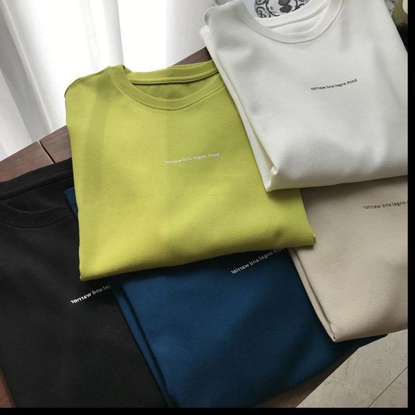 women's t-shirt female style, simple temperament, high density texture,loose letters, casual short-sleeved t-shirt, spring and summer, White
women's t-shirt female style, simple temperament, high density texture,loose letters, casual short-sleeved t-shirt, spring and summer, White