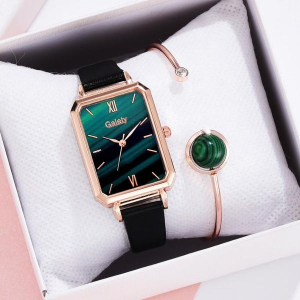 wristwatches 2pcs /set fashion green square dial leather belt quartz clock ladies wristwatch female elegant bracelet watch set, Slivery;brown
wristwatches 2pcs /set fashion green square dial leather belt quartz clock ladies wristwatch female elegant bracelet watch set, Slivery;brown