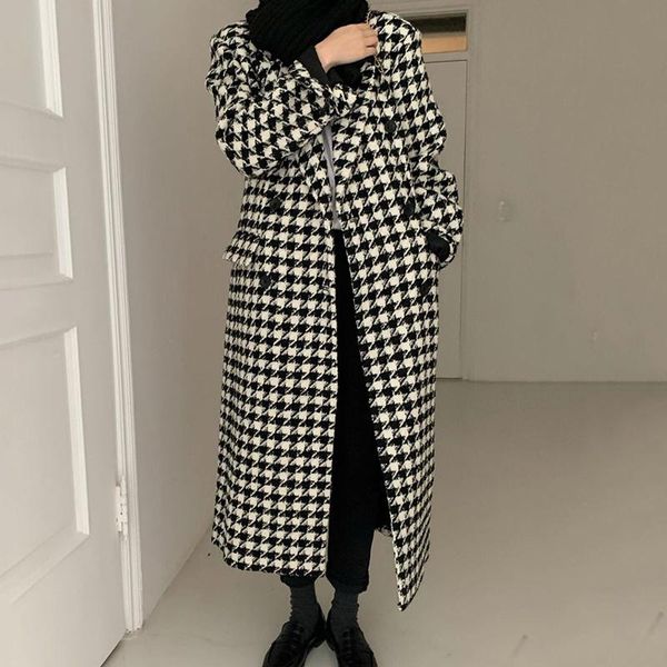 women's trench coats korean women coat chic french style suit collar thousand bird design loose single breasted long sleeved tweed, Tan;black
women's trench coats korean women coat chic french style suit collar thousand bird design loose single breasted long sleeved tweed, Tan;black