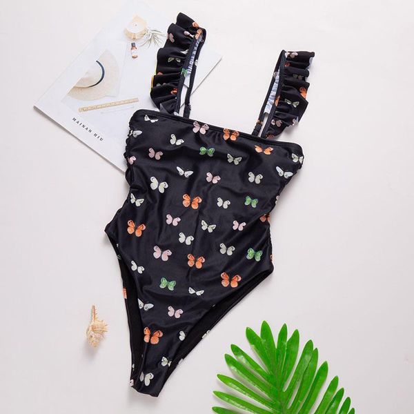 women's swimwear butterfly ruffled swimsuit 2021 summer fashion suit ladies bikini beach clothing, White;black
women's swimwear butterfly ruffled swimsuit 2021 summer fashion suit ladies bikini beach clothing, White;black