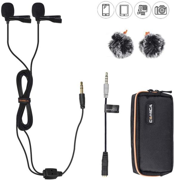 microphones comica cvm-d02 dual lavalier lapel microphone clip-on interview mic for android smartphone sony canon nikon cameras
microphones comica cvm-d02 dual lavalier lapel microphone clip-on interview mic for android smartphone sony canon nikon cameras
