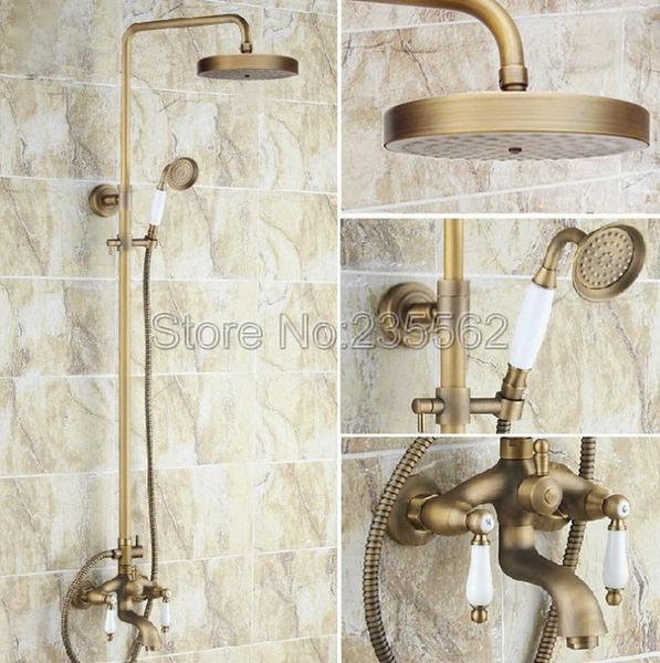 wall mounted 8" rain shower handshower faucet set antique brass bath tub mixer tap lrs165 bathroom sets
wall mounted 8" rain shower handshower faucet set antique brass bath tub mixer tap lrs165 bathroom sets