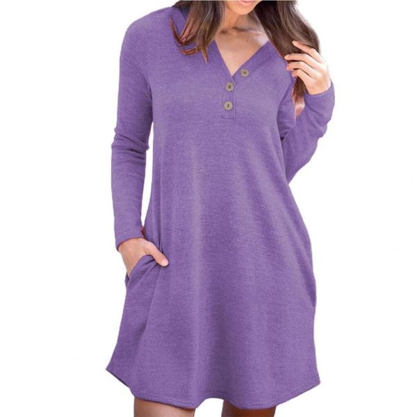 casual dresses 2021 autumn v-neck solid color mini dress t-shirts women blusas long sleeve buttons side pockets streetwear, Black;gray
casual dresses 2021 autumn v-neck solid color mini dress t-shirts women blusas long sleeve buttons side pockets streetwear, Black;gray