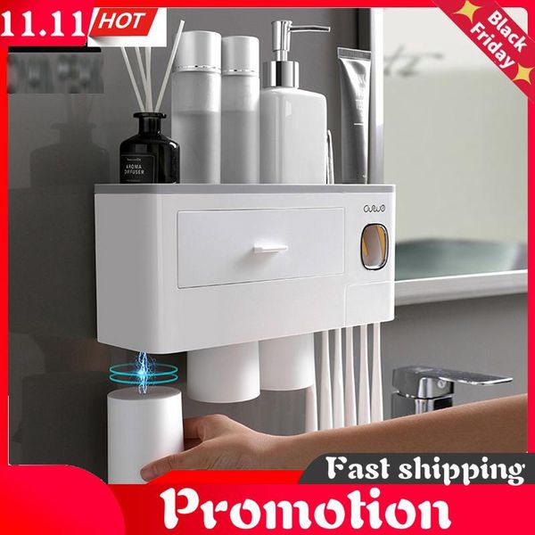 magnetic adsorption automatic toothbrush holder toothpaste dispenser squeezer wall mount storage rack bathroom accessories set bath accessor
magnetic adsorption automatic toothbrush holder toothpaste dispenser squeezer wall mount storage rack bathroom accessories set bath accessor