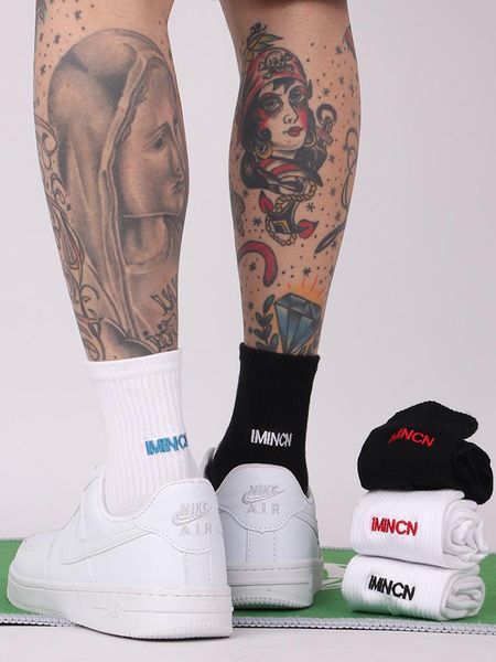 men's socks 3 pairs embroidered letters in men tube sock ins trend spring summer versatile street movement logo cotton women, Black
men's socks 3 pairs embroidered letters in men tube sock ins trend spring summer versatile street movement logo cotton women, Black
