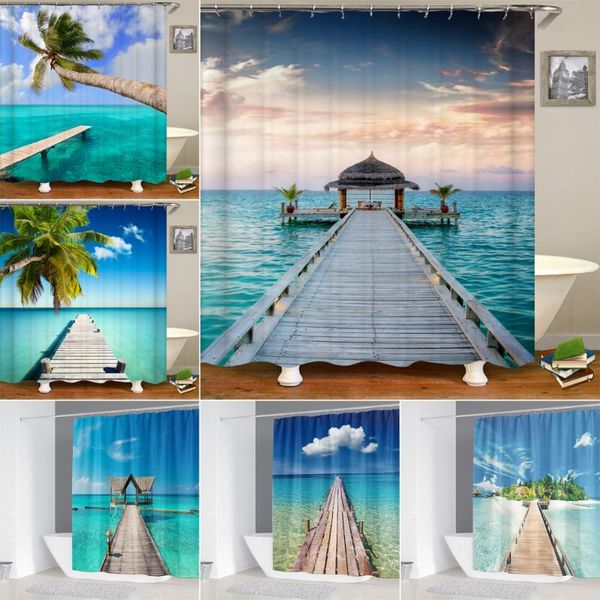 ocean scenery 3d shower curtains sea bridge resort bathroom curtain waterproof polyester bath screen home decoration with hooks
ocean scenery 3d shower curtains sea bridge resort bathroom curtain waterproof polyester bath screen home decoration with hooks
