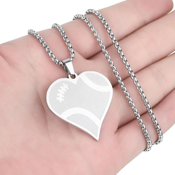 pendant necklaces cxwind fashion heart carved footbal necklace stainless steel love shaped necklaes for women gift choker jewelry, Silver 
pendant necklaces cxwind fashion heart carved footbal necklace stainless steel love shaped necklaes for women gift choker jewelry, Silver