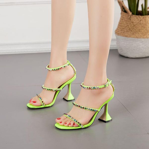 european and american-style foreign trade 2021 sandals colorful rhinestone glasses lady's high heel large-size 42, Black
european and american-style foreign trade 2021 sandals colorful rhinestone glasses lady's high heel large-size 42, Black