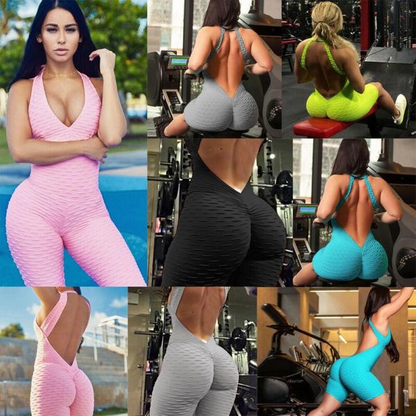women's jumpsuits & rompers womens slim jumpsuit hang neck backless solid color ladies bodycon sleeveless romper gym workout fitness, Black;white
women's jumpsuits & rompers womens slim jumpsuit hang neck backless solid color ladies bodycon sleeveless romper gym workout fitness, Black;white