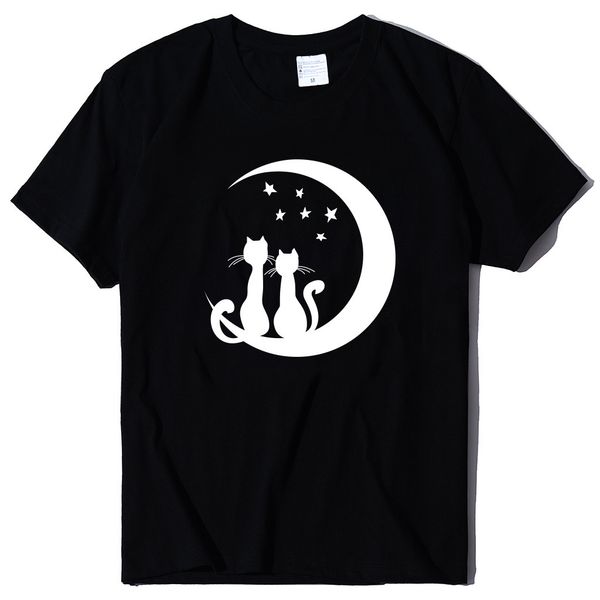 2021 summer men's and women's same large cat moon appreciation art print frh and sweet round neck t-shirt, White
2021 summer men's and women's same large cat moon appreciation art print frh and sweet round neck t-shirt, White