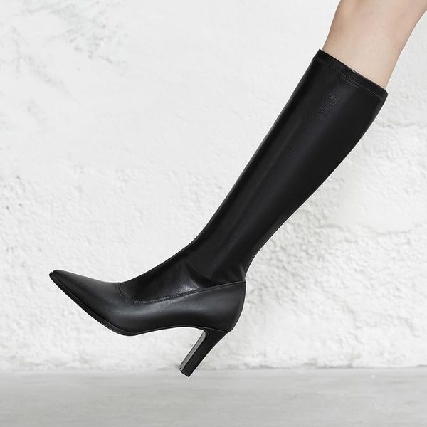 boots genuine leather high heels women knee autumn winter motorcycle pointed toe night club long shoes woman, Black
boots genuine leather high heels women knee autumn winter motorcycle pointed toe night club long shoes woman, Black