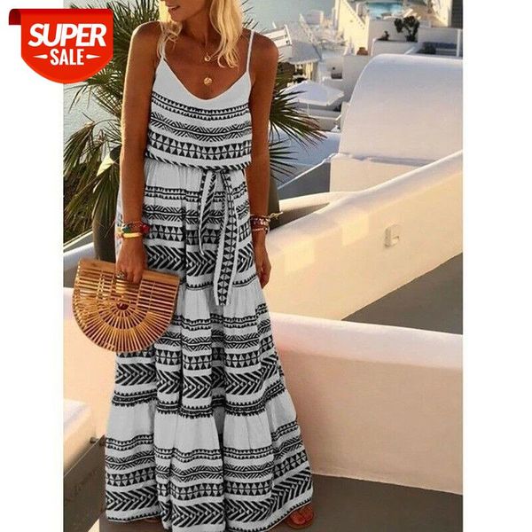 hirigin new fashion women boho striped dress summer maxi long sleeveless beach strap sundress vestidos for female #tr50, White;black
hirigin new fashion women boho striped dress summer maxi long sleeveless beach strap sundress vestidos for female #tr50, White;black