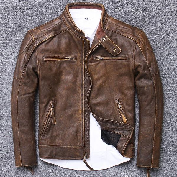 men's leather & faux halley locomotive serve do used jacket head layer thickness cowhide pure skin genuine clothing male, Black
men's leather & faux halley locomotive serve do used jacket head layer thickness cowhide pure skin genuine clothing male, Black